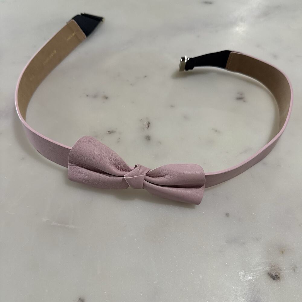Kate spade NY Pink Genuine Leather Bow Belt S/M 30” In The Loop Designer Fall